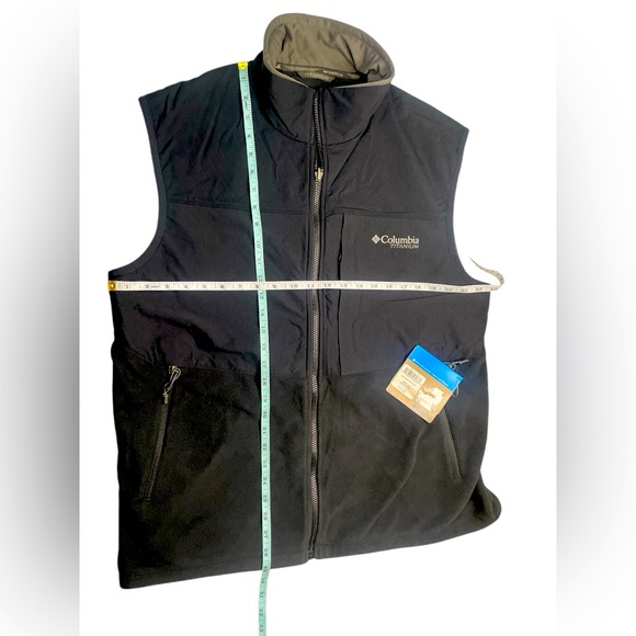 NWT Men's Columbia Black Fast Descent Fleece Full Zip Vest Size XL - Picture 2 of 8